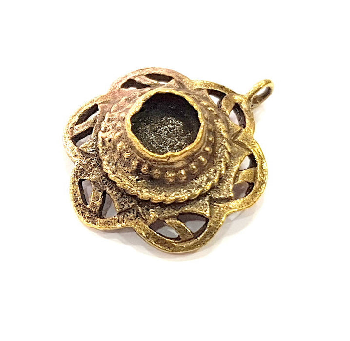 Pendant Blank Antique Bronze inlay Blank Mosaic Blank Resin Blank Bezel Base Setting Mountings Antique Bronze Plated Brass ( 28mm ) G9009