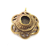 Pendant Blank Antique Bronze inlay Blank Mosaic Blank Resin Blank Bezel Base Setting Mountings Antique Bronze Plated Brass ( 28mm ) G9009