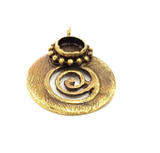 Pendant Blank Antique Bronze inlay Blank Mosaic Blank Resin Blank Bezel Base Setting Mountings Antique Bronze Plated Brass ( 39x28mm ) G9011