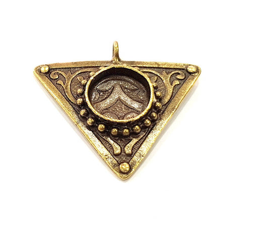 Pendant Blank Antique Bronze inlay Blank Mosaic Blank Resin Blank Bezel Base Setting Mountings Antique Bronze Plated Brass ( 41x37mm ) G9015