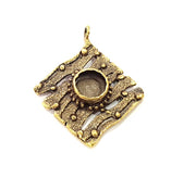 Pendant Blank Antique Bronze inlay Blank Mosaic Blank Resin Blank Bezel Base Setting Mountings Antique Bronze Plated Brass ( 41x34mm ) G9017