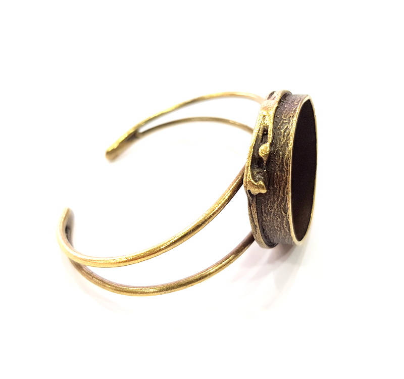 Bracelet Blanks Bangle Blanks Cuff Blanks Adjustable Bracelet Blank Antique Bronze Plated Brass (24mm Blanks) G9018