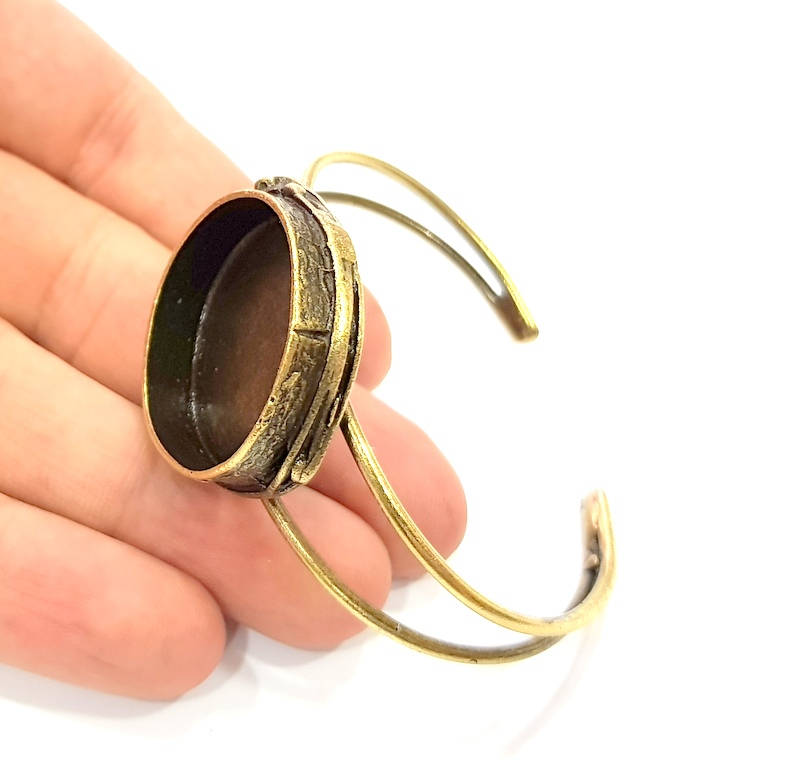 Bracelet Blanks Bangle Blanks Cuff Blanks Adjustable Bracelet Blank Antique Bronze Plated Brass (24mm Blanks) G9018