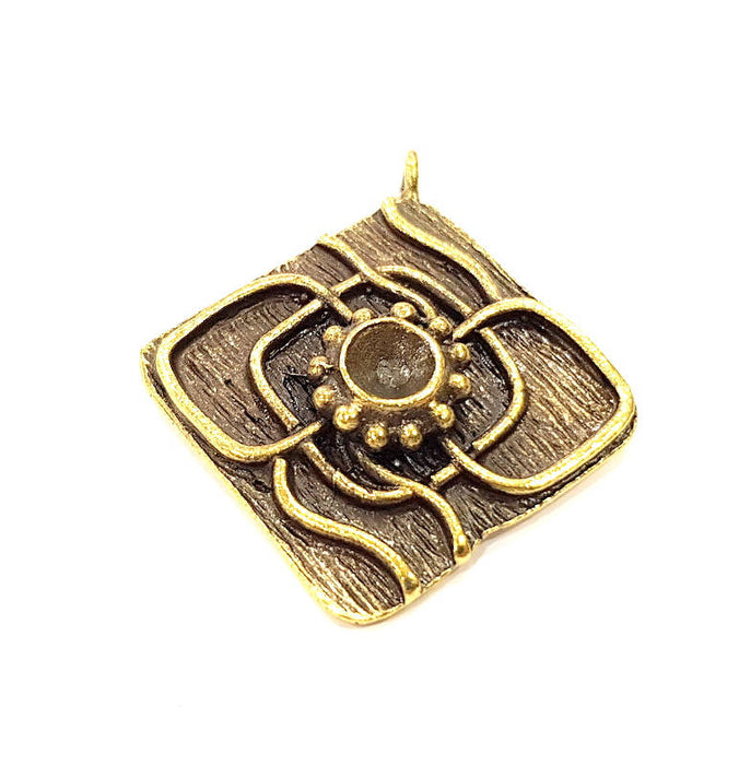 Pendant Blank Antique Bronze inlay Blank Mosaic Blank Resin Blank Bezel Base Setting Mountings Antique Bronze Plated Brass ( 43x37mm ) G9026