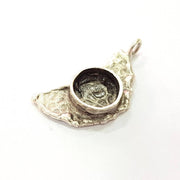 Silver Pendant Blank Mosaic Base Blank inlay Blank Necklace Blank Resin Blank Mountings Antique Silver Plated Brass ( 10mm blank )  G9047