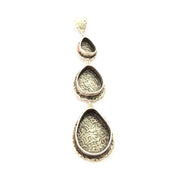 Silver Pendant Blank Resin Blank Mosaic Base Blank inlay Blank Necklace Blank Mountings Antique Silver Plated Brass (88x23mm )  G9053