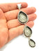 Silver Pendant Blank Resin Blank Mosaic Base Blank inlay Blank Necklace Blank Mountings Antique Silver Plated Brass (88x23mm )  G9057