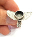 Silver Ring Setting Blank Resin Ring Cabochon Base inlay Ring Mounting Adjustable Ring Base Bezel (10mm)Antique Silver Plated Brass G9076