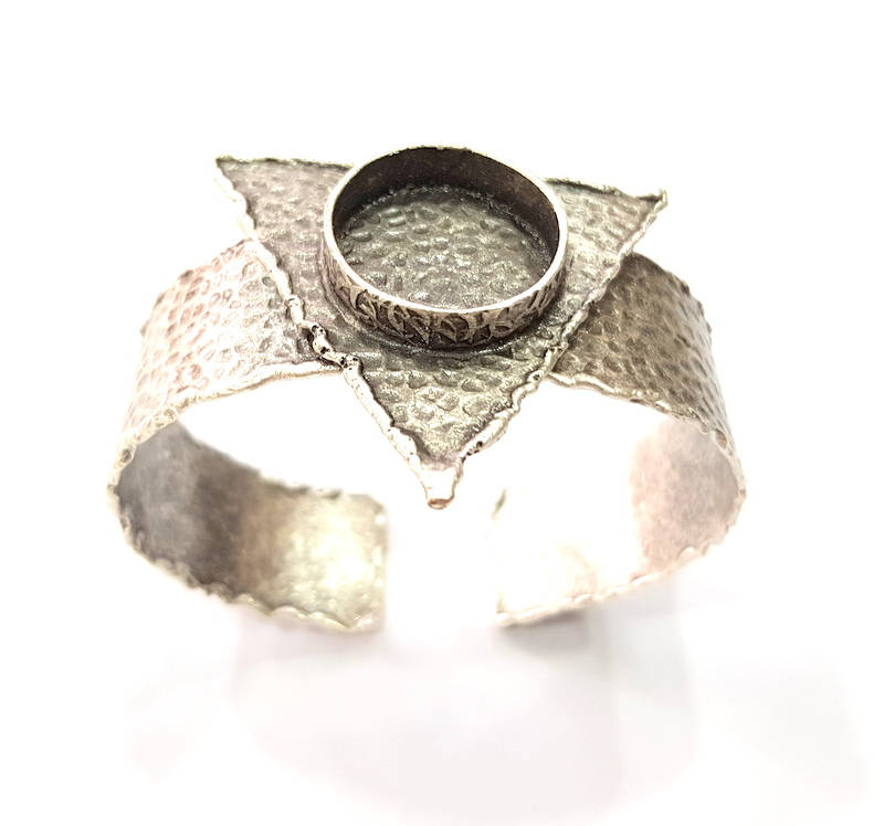 Silver Bracelet Blanks Bangle Blanks Cuff Blanks Adjustable Hammered Bracelet Blank Antique Silver Plated Brass ( 20mm Blanks ) G9085