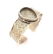 Silver Bracelet Blanks Bangle Blanks Cuff Blanks Adjustable Hammered Bracelet Blank Antique Silver Plated Brass ( 24x17mm Blanks ) G9090