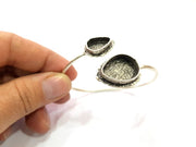 Silver Bracelet Blank Bangle Blank Cuff Blank Adjustable Bracelet inlay Blank Antique Silver Plated Brass (20x15mm and 14x10mm Blanks) G9748