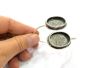 Silver Bracelet Blank Bangle Blank Cuff Blank Adjustable Bracelet inlay Blank Antique Silver Plated Brass (25x18mm Blanks) G9765