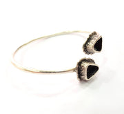 Silver Bracelet Blank Bangle Blank Cuff Blank Adjustable Bracelet inlay Blank Antique Silver Plated Brass (9x7mm Blanks) G9768