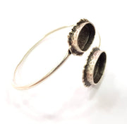 Silver Bracelet Blank Bangle Blank Cuff Blank Adjustable Bracelet inlay Blank Antique Silver Plated Brass (18x13mm+14x10mm Blanks) G14375