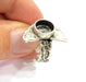 Silver Ring Setting Resin Ring Blank Cabochon Base inlay Ring Mounting Adjustable Ring Base Bezel (10mm)Antique Silver Plated Brass G9116