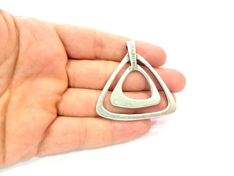 Silver Pendant Antique Silver Plated Pendants (52x52mm)  G9126