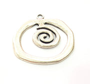 Spiral Pendant Antique Silver Plated Pendants (52x53mm)  G9127