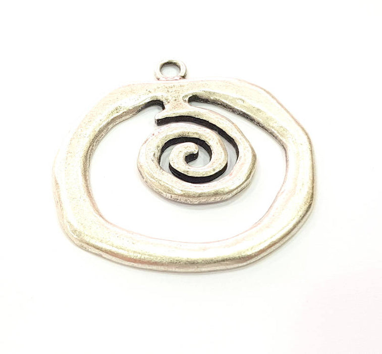 Spiral Pendant Antique Silver Plated Pendants (52x53mm)  G9127