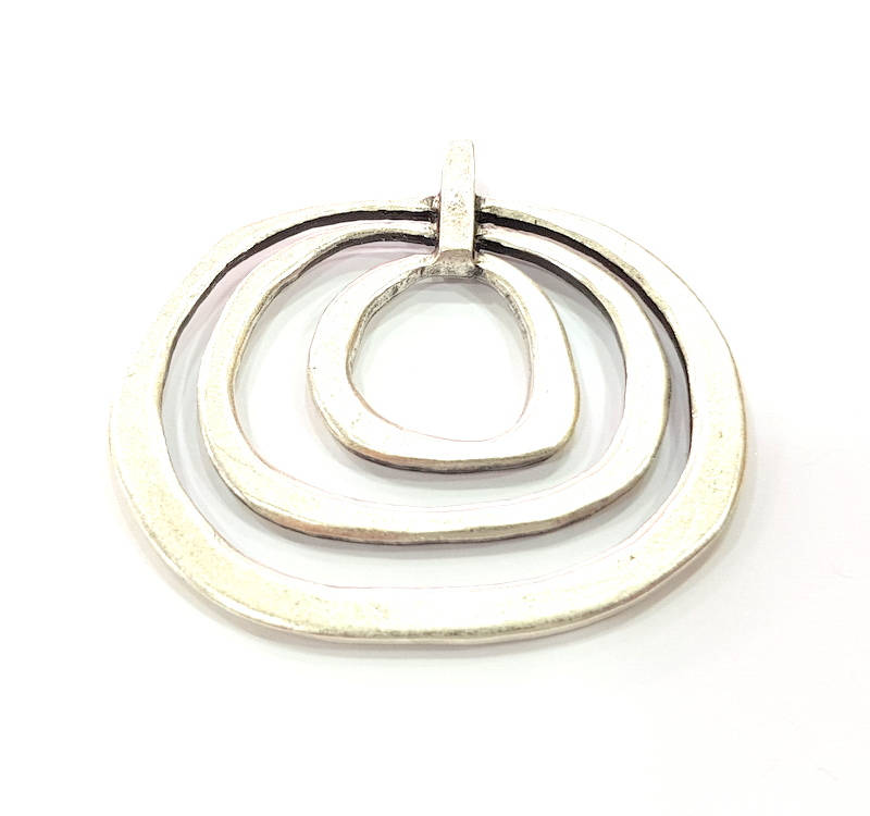 Silver Pendant Antique Silver Plated Pendants (58x53mm)  G9131