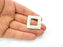 2 Square Pendant Hammered Square Connector Pendant Antique Silver Plated Geometric Pendants (31mm) G9130