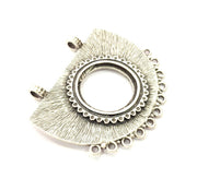 Silver Pendant Connector Antique Silver Plated Collar Pendant (70x58mm) G9134