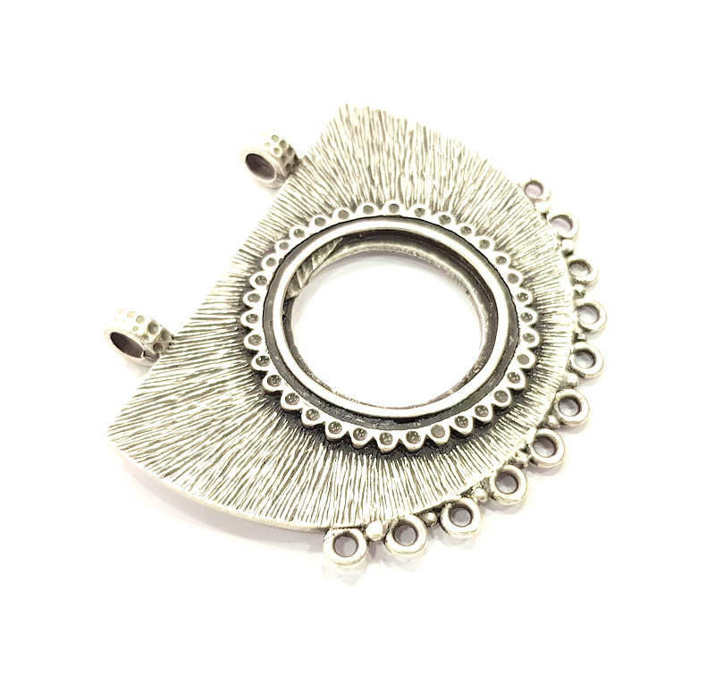 Silver Pendant Connector Antique Silver Plated Collar Pendant (70x58mm) G9134