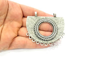 Silver Pendant Connector Antique Silver Plated Collar Pendant (70x58mm) G9134
