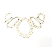 Silver Necklace Set Antique Silver Plated Collar Necklace Pendant Set Connector 5 Piece Findings G9140