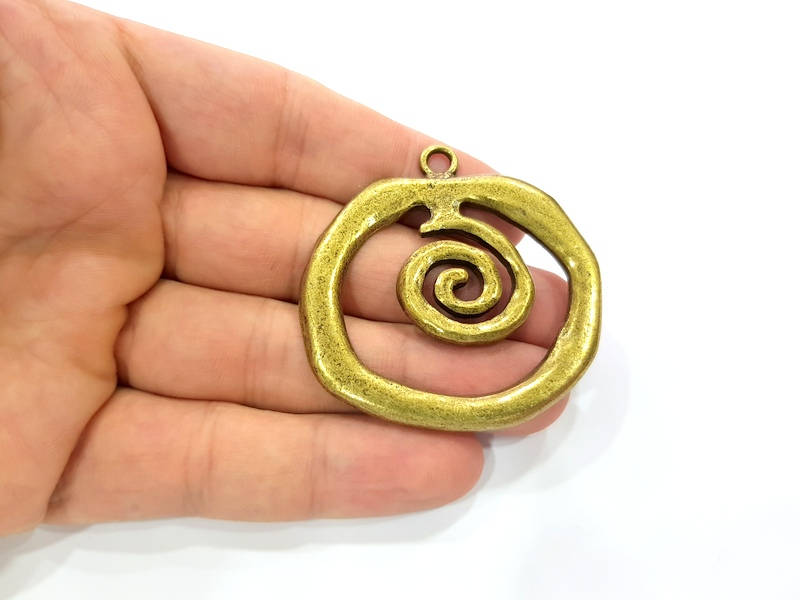 Spiral Pendant Antique Bronze Plated Pendant ( 52x53mm) G14056