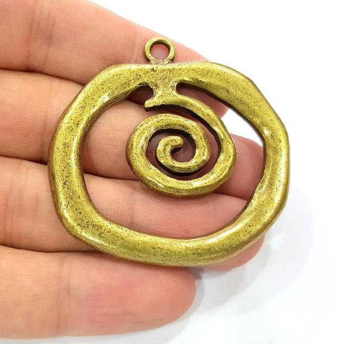 Spiral Pendant Antique Bronze Plated Pendant ( 52x53mm) G14056