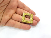 2 Antique Bronze Square Connector Antique Bronze Pendant (32mm) G9149