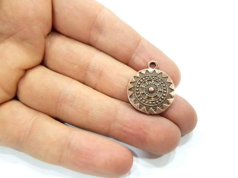 6 Copper Charm Antique Copper Charm Antique Copper Plated Charm (20mm) G9792