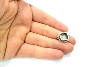 Silver Pendant Blank Connector Mosaic Base Blank inlay Blank Necklace Blank Resin Blank Antique Silver Plated Brass ( 10x10mm blank )  G9797