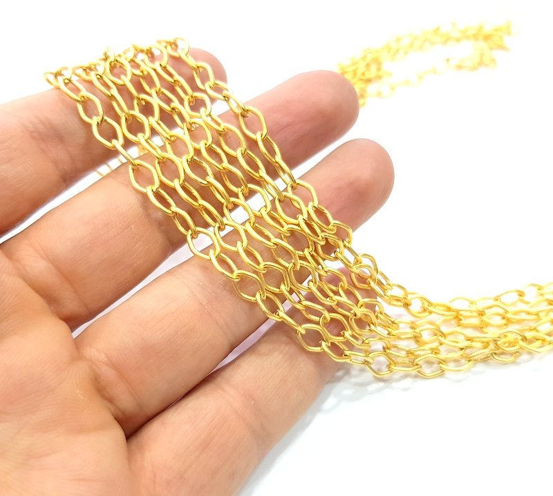 Gold Chain Gold Plated Chain 1 Meter - 3.3 Feet  (8x5 mm) G9800