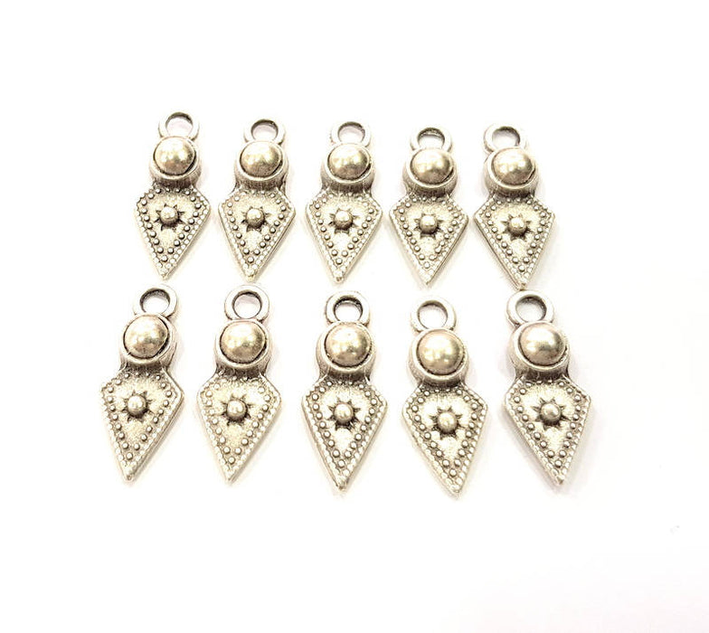 20 Silver Charms Antique Silver Plated Charms (23x9mm) G9802