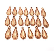 20 Drop Charm Antique Copper Charm Antique Copper Plated Charm (17x7mm) G9824