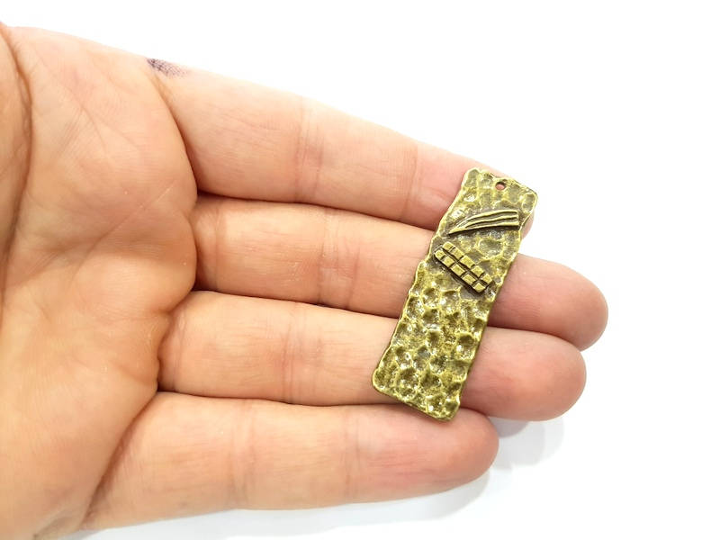 2 Antique Bronze Plated Pendant (48x16mm) G9826