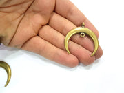 2 Crescent Charms Moon Charms Antique Bronze Charms (40x38mm) G12387
