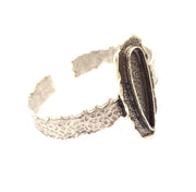 Silver Bracelet Blanks Bangle Blanks Cuff Blanks Adjustable Hammered Bracelet Blank Antique Silver Plated Brass ( 33x10mm Blanks ) G9152