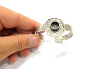 Silver Bracelet Blanks Bangle Blanks Cuff Blanks Adjustable Hammered Bracelet Blank Antique Silver Plated Brass ( 10mm Blanks ) G9153