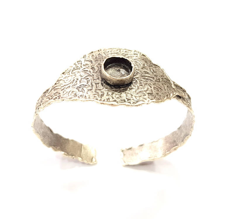 Silver Bracelet Blanks Bangle Blanks Cuff Blanks Adjustable Hammered Bracelet Blank Antique Silver Plated Brass ( 10mm Blanks ) G9153