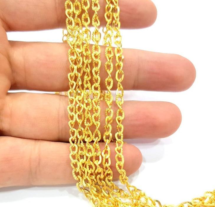 Textured Gold Chain Gold Plated Chain 1 Meter - 3.3 Feet  (5.2x3.6 mm) G9161