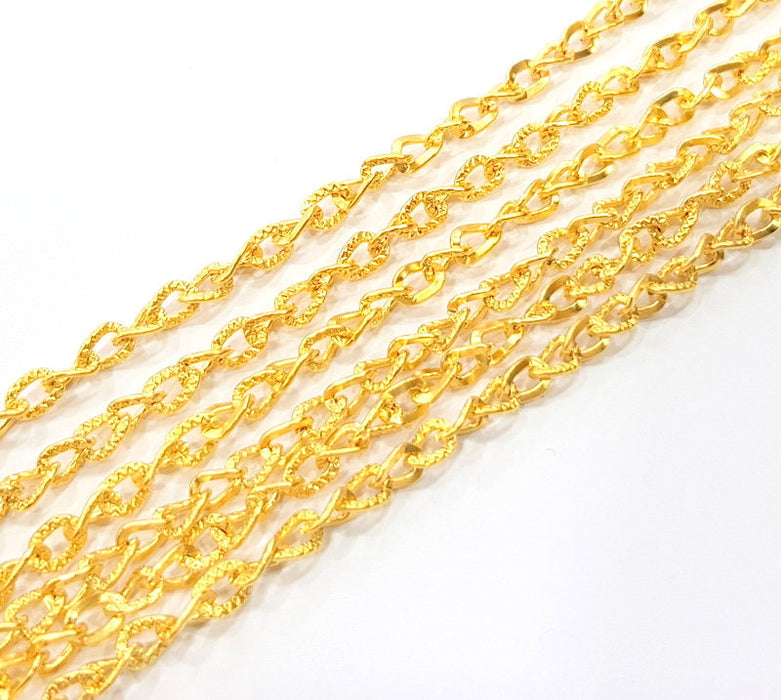 Textured Gold Chain Gold Plated Chain 1 Meter - 3.3 Feet  (5.2x3.6 mm) G9161