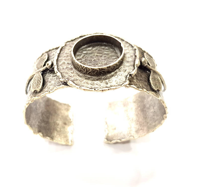 Silver Bracelet Blanks Bangle Blanks Cuff Blanks Adjustable Hammered Bracelet Blank Antique Silver Plated Brass (19mm Blanks ) G9168