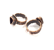 Copper Ring Settings inlay Ring Blank Mosaic Ring Bezel Base Cabochon Mountings (9x7mm blank ) Antique Copper Plated Brass G9169