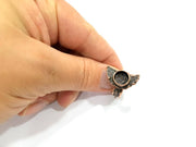 Copper Ring Settings inlay Ring Blank Mosaic Ring Bezel Base Cabochon Mountings (10mm blank ) Antique Copper Plated Brass G9171