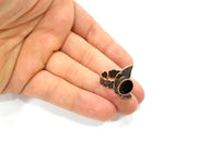 Copper Ring Settings inlay Ring Blank Mosaic Ring Bezel Base Cabochon Mountings (10mm blank ) Antique Copper Plated Brass G9171