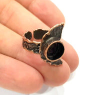 Copper Ring Settings inlay Ring Blank Mosaic Ring Bezel Base Cabochon Mountings (10mm blank ) Antique Copper Plated Brass G9171