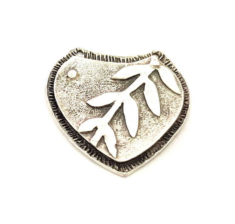 Leaf Charms Antique Silver Plated Charms (38x39mm) G9892