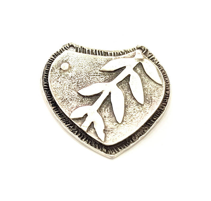 Leaf Charms Antique Silver Plated Charms (38x39mm) G9892